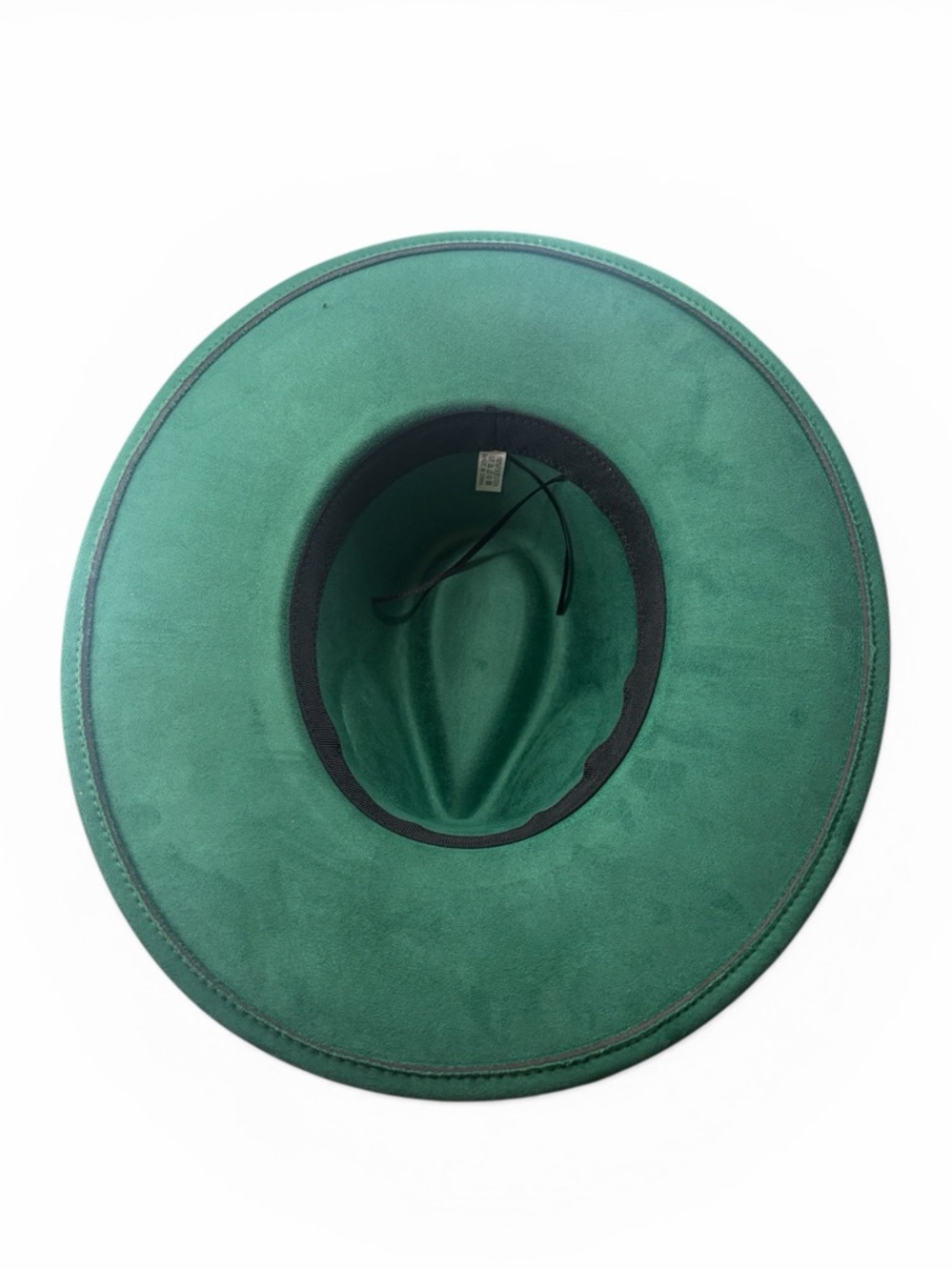 Emerald Green,Wide-Brim Felt Fedora with Studded Leather Band, OS - Picture 6 of 7